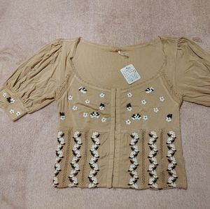 Puffy Sleeves Crop Top